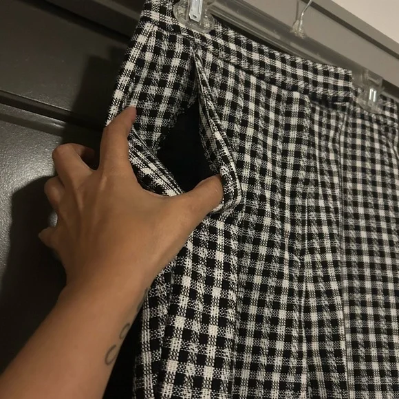 Zara hard to find rare black and white plaid 2 piece pants suit size medium - Picture 10 of 11